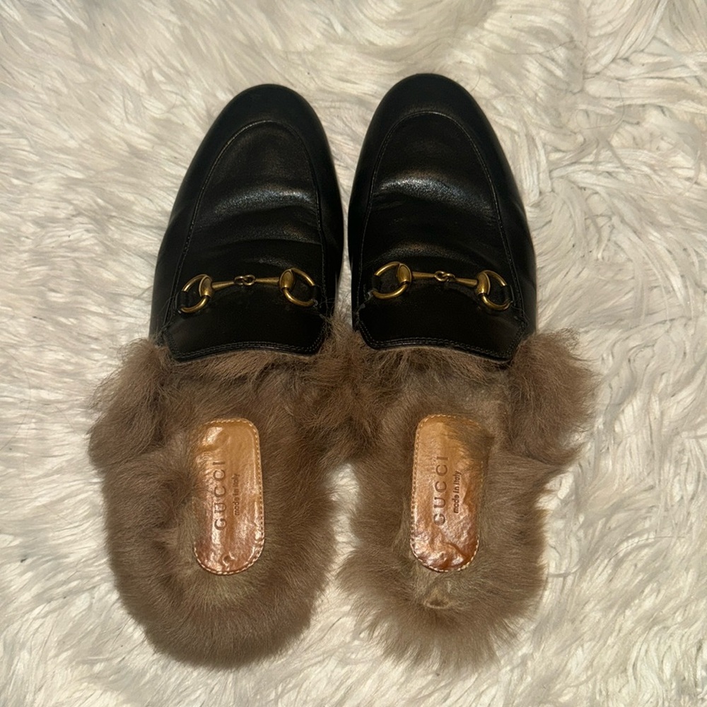 Gucci Princetown Fur Mule